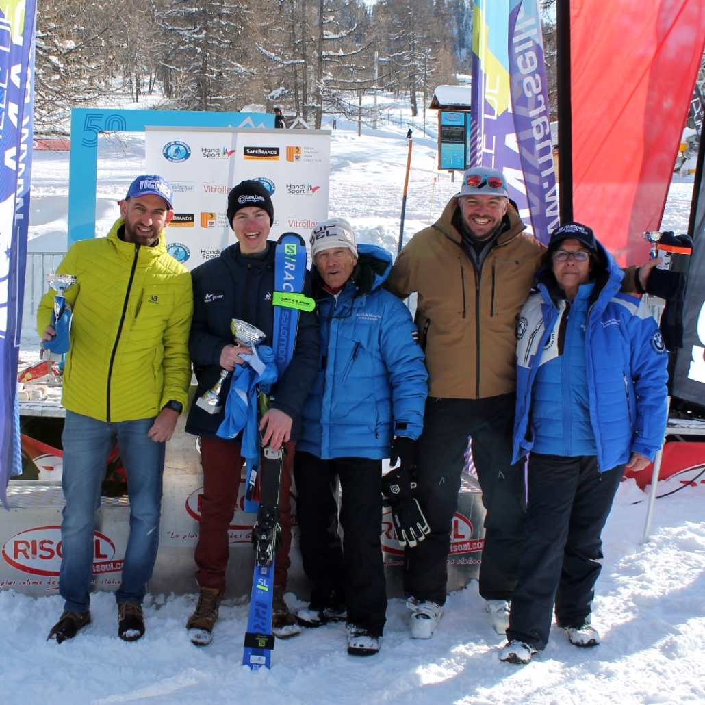 Jules sur le podium à Risoul (CdF)