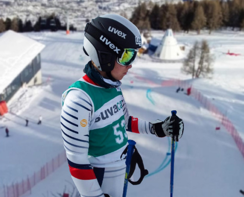La concentration avant le départ sur la piste de l'Ours à Veysonnaz